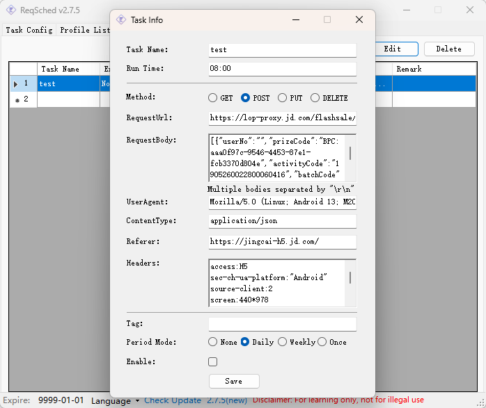 Task Configuration