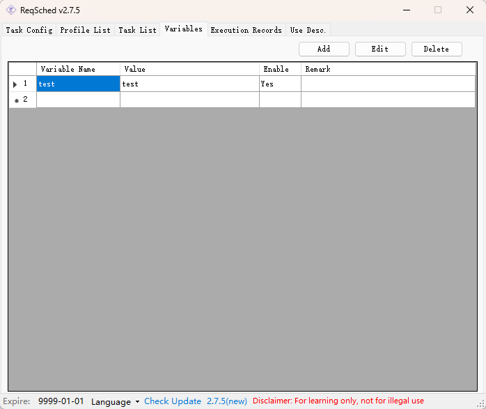 Variables Management